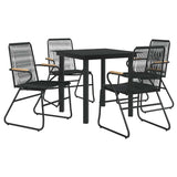vidaXL 3-delige Tuinset PVC-rattan zwart