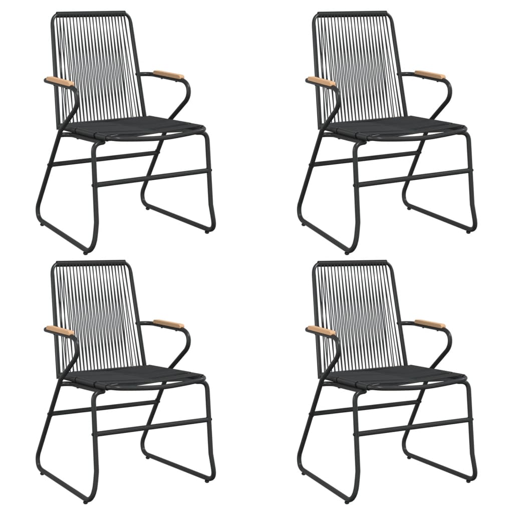vidaXL 3-delige Tuinset PVC-rattan zwart