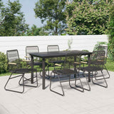 vidaXL 5-delige Tuinset PVC-rattan zwart