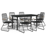 vidaXL 5-delige Tuinset PVC-rattan zwart