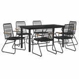 vidaXL 5-delige Tuinset PVC-rattan zwart