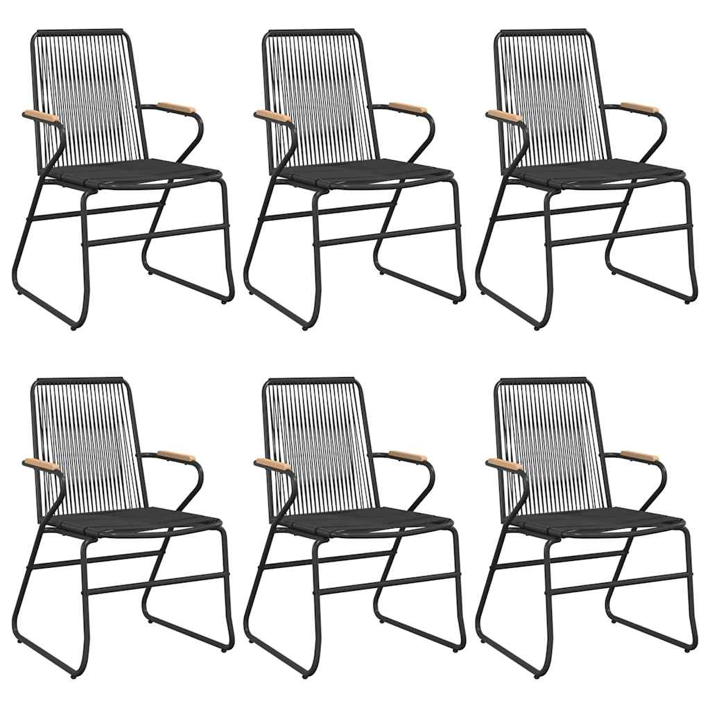 vidaXL 5-delige Tuinset PVC-rattan zwart