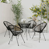 vidaXL 3-delige Tuinset PVC-rattan zwart
