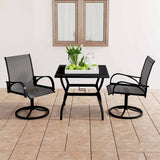 vidaXL 3-Piece Garden Dining Set Textilene and Steel