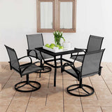 vidaXL 3-Piece Garden Dining Set Textilene and Steel