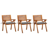 vidaXL Garden Chairs 3 pcs with Cushions Solid Acacia Wood