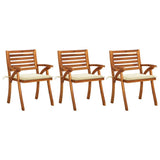 vidaXL Garden Chairs 3 pcs with Cushions Solid Acacia Wood