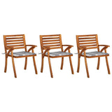 vidaXL Garden Chairs 3 pcs with Cushions Solid Acacia Wood