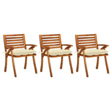 vidaXL Garden Chairs 3 pcs with Cushions Solid Acacia Wood
