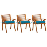vidaXL Garden Chairs 3 pcs with Cushions Solid Acacia Wood