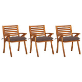 vidaXL Garden Chairs 3 pcs with Cushions Solid Acacia Wood