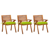 vidaXL Garden Chairs 3 pcs with Cushions Solid Acacia Wood