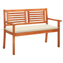 vidaXL Tuinbank 2-zits met kussen 120 cm massief eucalyptushout