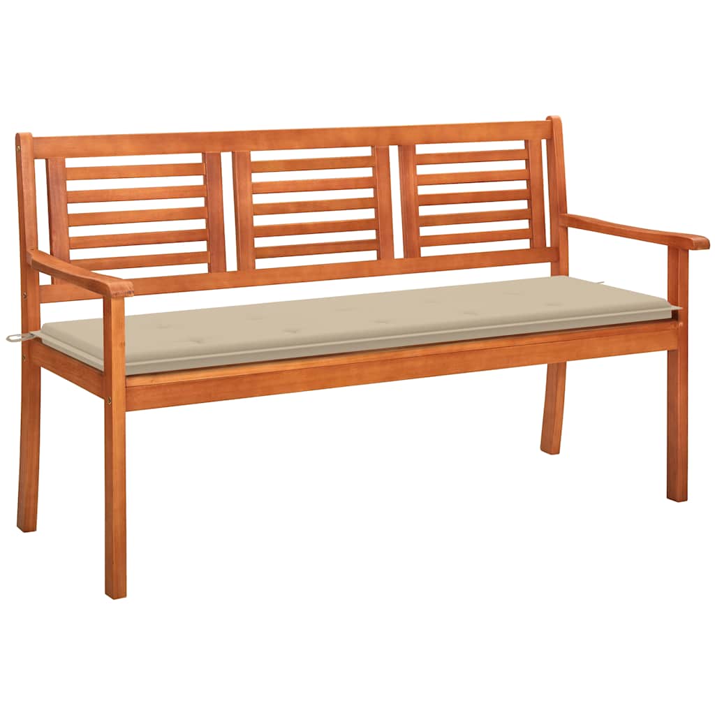 vidaXL Tuinbank 2-zits met kussen 120 cm massief eucalyptushout