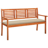 vidaXL Tuinbank 2-zits met kussen 120 cm massief eucalyptushout