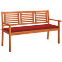vidaXL Tuinbank 2-zits met kussen 120 cm massief eucalyptushout