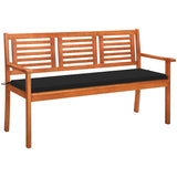 vidaXL Tuinbank 2-zits met kussen 120 cm massief eucalyptushout