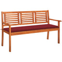 vidaXL Tuinbank 2-zits met kussen 120 cm massief eucalyptushout