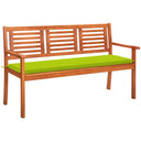 vidaXL Tuinbank 2-zits met kussen 120 cm massief eucalyptushout