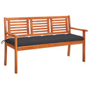 vidaXL Tuinbank 2-zits met kussen 120 cm massief eucalyptushout