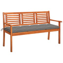 vidaXL Tuinbank 2-zits met kussen 120 cm massief eucalyptushout