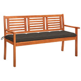 vidaXL Tuinbank 2-zits met kussen 120 cm massief eucalyptushout