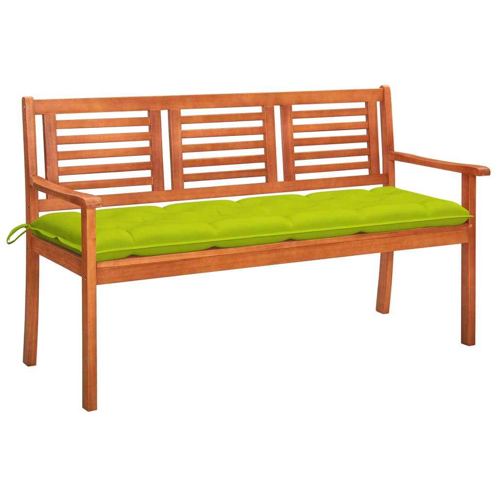 vidaXL Tuinbank 2-zits met kussen 120 cm massief eucalyptushout