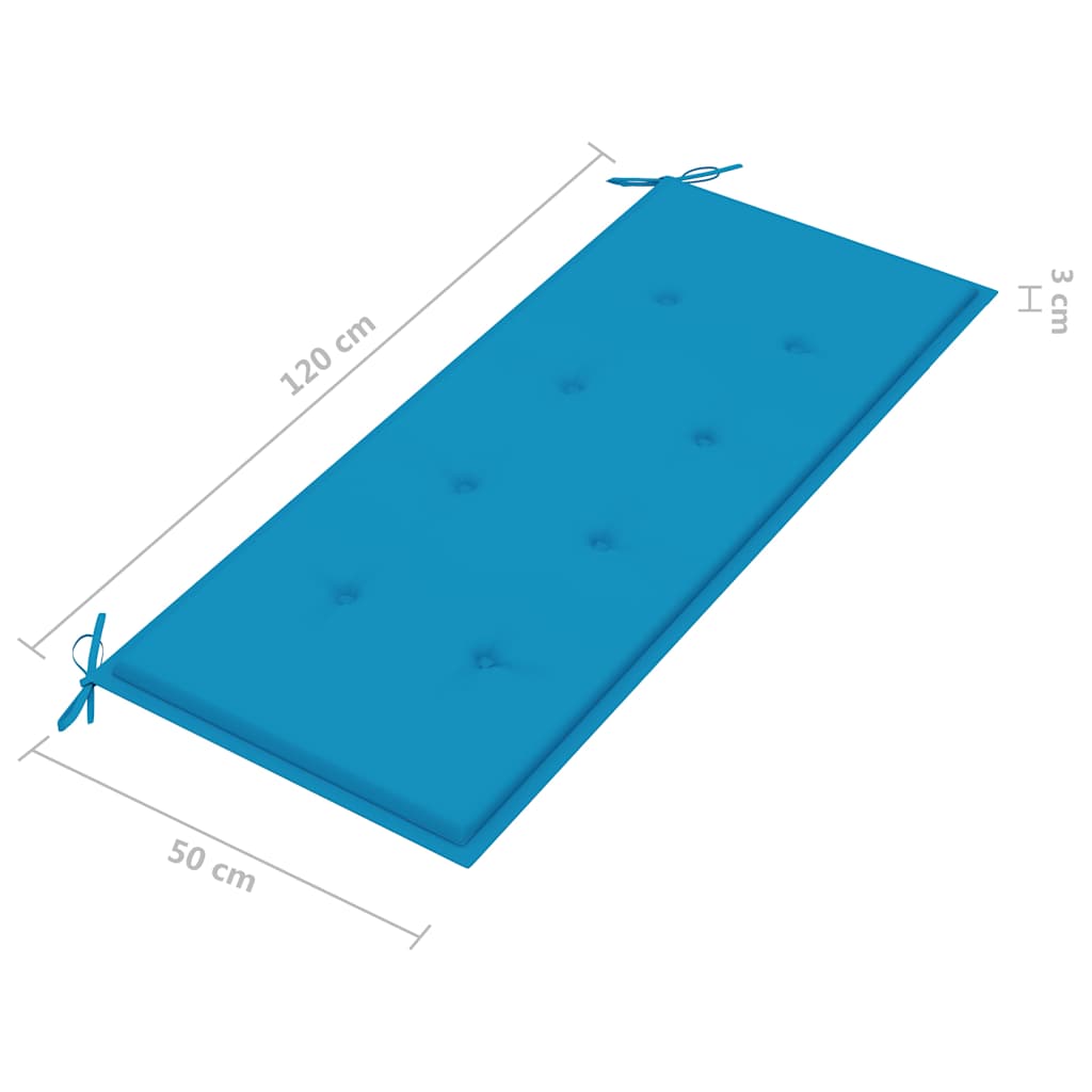 vidaXL Tuinbank 2-zits met kussen 120 cm eucalyptushout grijs
