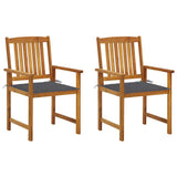 vidaXL Garden Chairs 2 pcs with Cushions Solid Acacia Wood