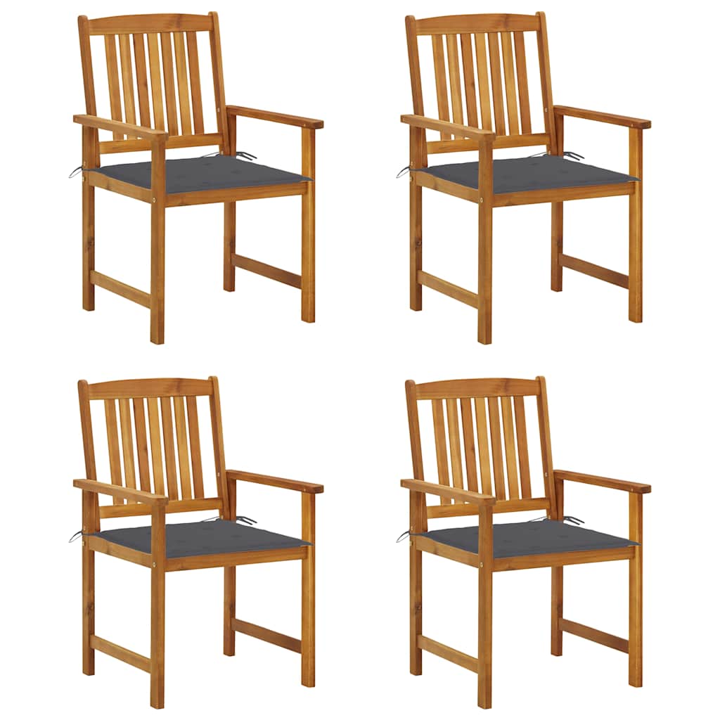 vidaXL Garden Chairs 2 pcs with Cushions Solid Acacia Wood
