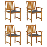 vidaXL Garden Chairs 2 pcs with Cushions Solid Acacia Wood