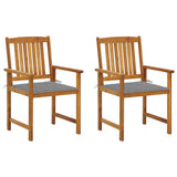 vidaXL Garden Chairs 2 pcs with Cushions Solid Acacia Wood