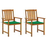 vidaXL Garden Chairs 2 pcs with Cushions Solid Acacia Wood