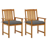 vidaXL Garden Chairs 2 pcs with Cushions Solid Acacia Wood