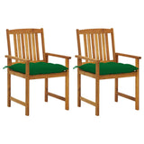 vidaXL Garden Chairs 2 pcs with Cushions Solid Acacia Wood