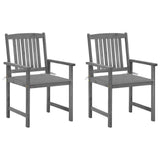 vidaXL Garden Chairs 2 pcs with Cushions Solid Acacia Wood Grey