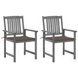 vidaXL Garden Chairs 2 pcs with Cushions Solid Acacia Wood Grey