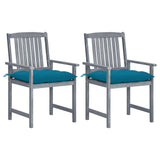 vidaXL Garden Chairs 2 pcs with Cushions Solid Acacia Wood Grey