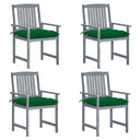 vidaXL Garden Chairs 2 pcs with Cushions Solid Acacia Wood Grey