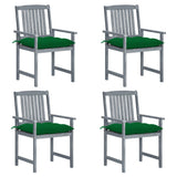 vidaXL Garden Chairs 2 pcs with Cushions Solid Acacia Wood Grey