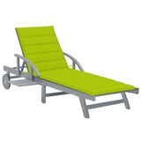 vidaXL Sun Lounger with Cushion Solid Acacia Wood