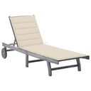 vidaXL Lit avec coussins massifs en acacia et gris