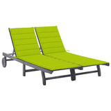 vidaXL Sun Lounger with Cushion Solid Acacia Wood Grey