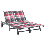 vidaXL Sun Lounger with Cushion Solid Acacia Wood Grey
