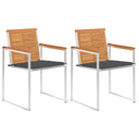 vidaXL Garden Chairs 2 pcs with Cushions Solid Acacia Wood and Steel