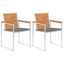 vidaXL Garden Chairs 2 pcs with Cushions Solid Acacia Wood and Steel