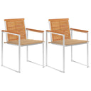 vidaXL Garden Chairs 2 pcs with Cushions Solid Acacia Wood and Steel