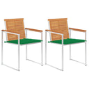 vidaXL Garden Chairs 2 pcs with Cushions Solid Acacia Wood and Steel