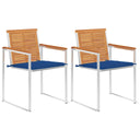 vidaXL Garden Chairs 2 pcs with Cushions Solid Acacia Wood and Steel