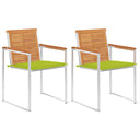 vidaXL Garden Chairs 2 pcs with Cushions Solid Acacia Wood and Steel
